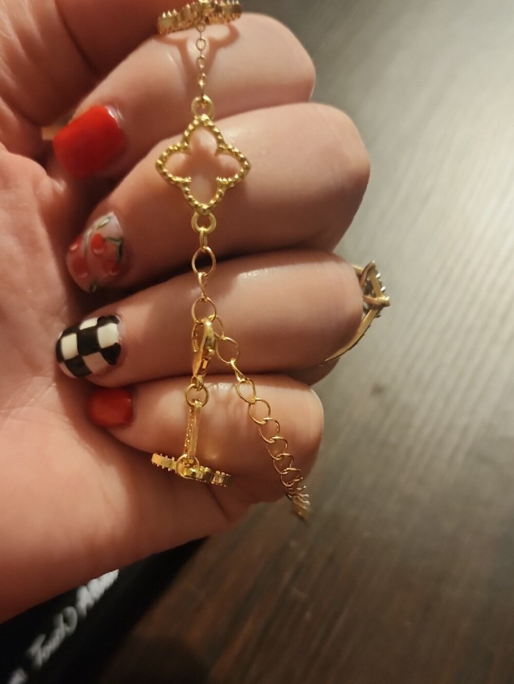 Gold Tone Clover Link Bracelet - Women's Jewelry - Picture 2 of 2